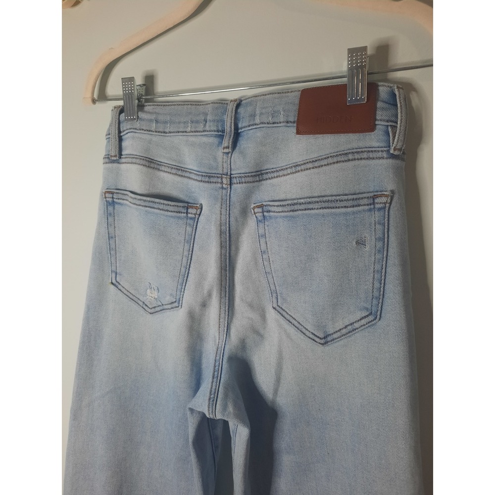 Hidden Jeans Los Angeles Light Wash High Rise Straight Leg Distressed Denim 26 - Picture 4 of 5